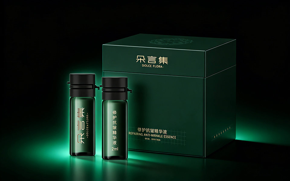 朵言集修护抗皱精华液包装设计