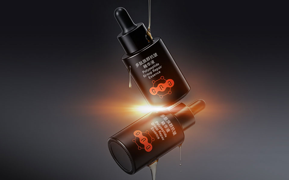 Celltide多肽族抗皱面霜包装设计，玻璃罐高端护肤面霜包装