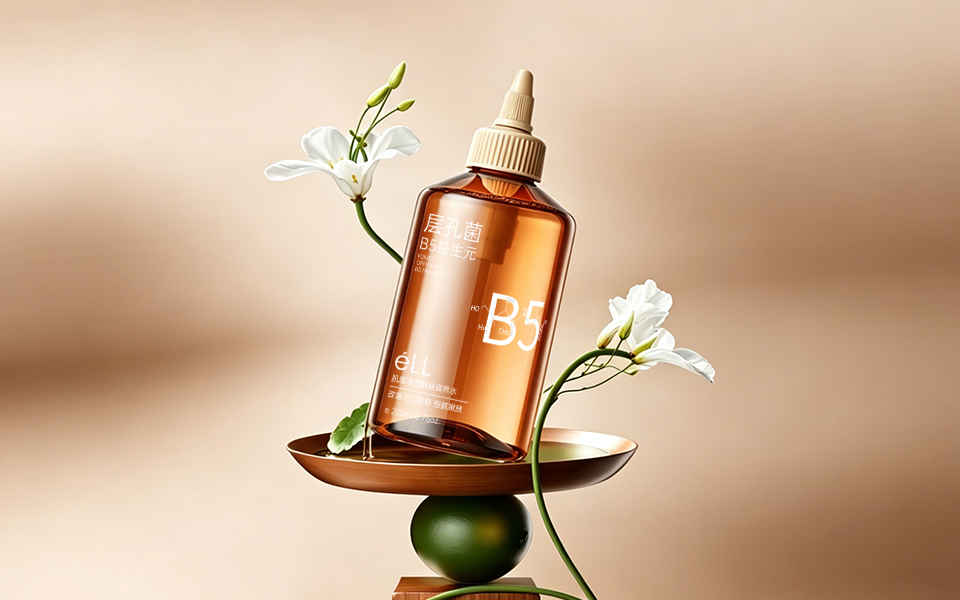 éLL B5精华水产品创意拍摄，护肤品包装设计全案，宏洛图品牌设计作品