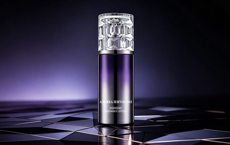 High-transparency glass bottle with purple-silver gradient | 高透玻璃瓶+紫银渐变工艺