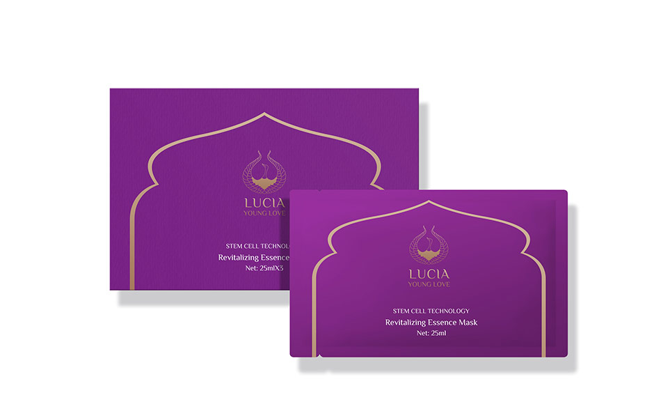 泰国轻奢护肤LUCIA YOUNG LOVE品牌眼膜包装紫色