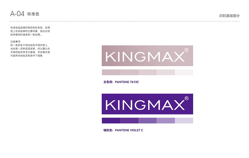 美国保健KINGMAX品牌VI设计标准色-宏洛图品牌设计