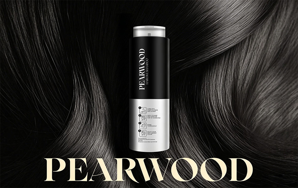 美国染发剂PEARWOOD品牌包装设计黑色-宏洛图品牌设计公司