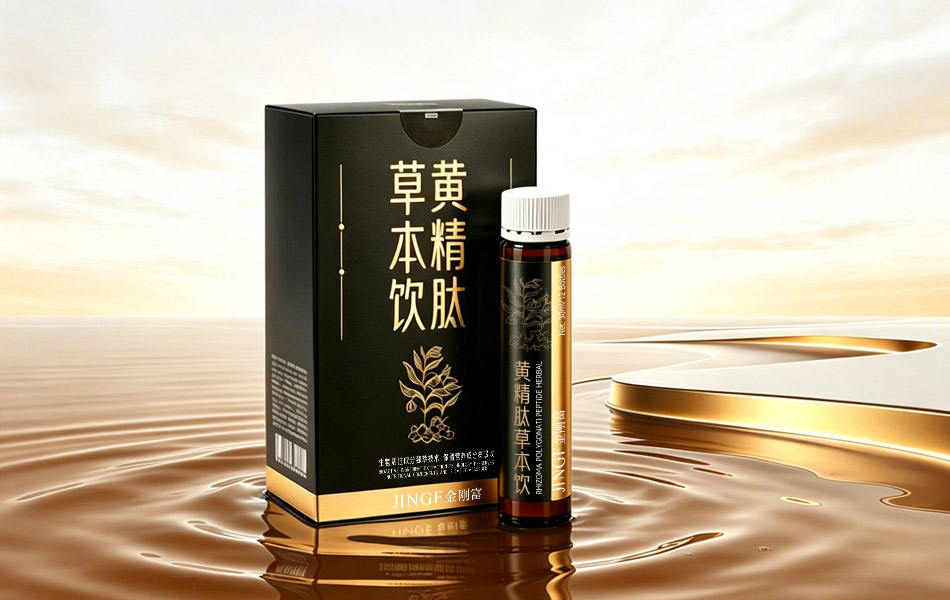 宏洛图礼盒套组效果图,黑金盒瓶鎏金波纹场景,合规印刷产品信息烫金工艺