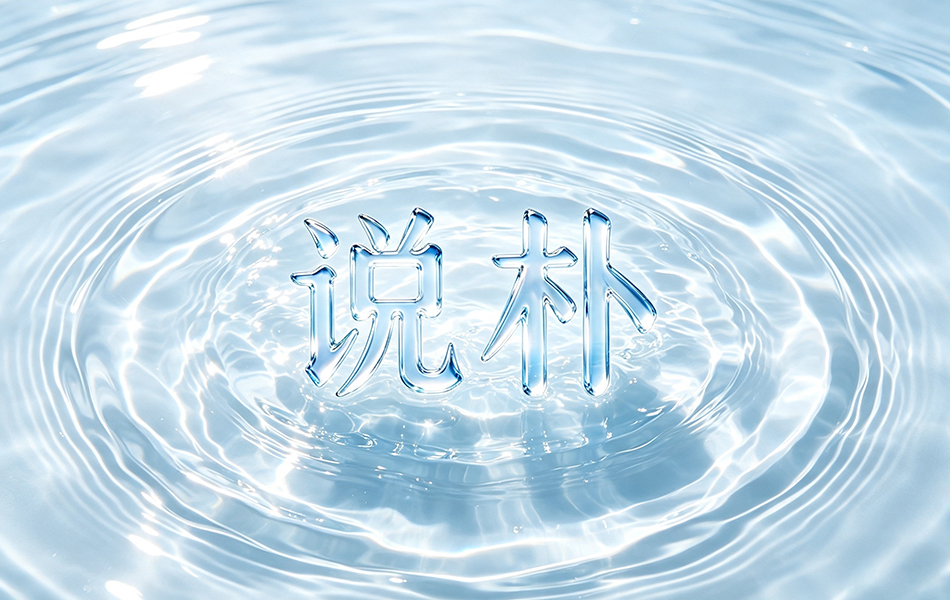 宏洛图|说朴品牌字体视觉设计,水波纹透明字体呼应护肤产品水润理念