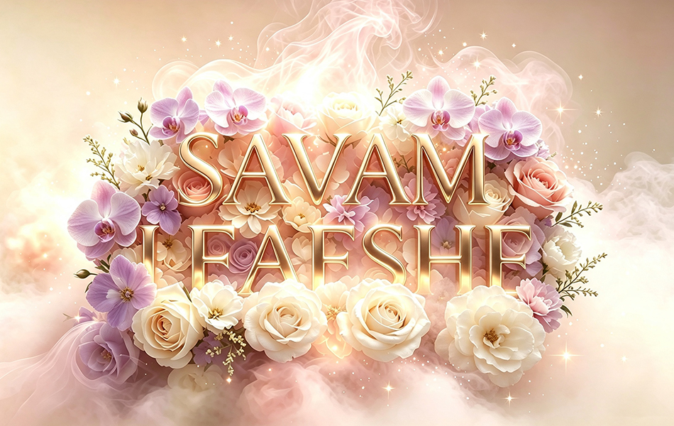 宏洛图作品|SAVAM LEAFSHE 品牌字体视觉,繁花云雾质感,香氛品牌主视觉创意