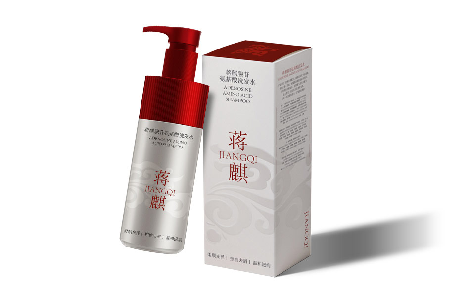 宏洛图设计｜蒋麒洗发水礼盒，银瓶红泵，国风云纹烫印包装工艺