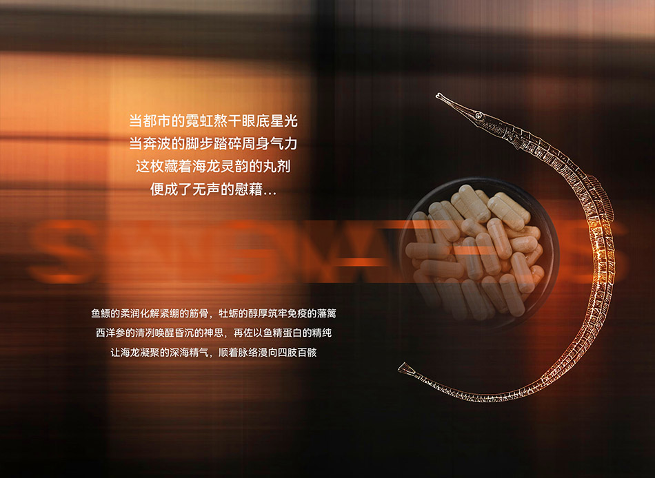宏洛图|金海龙胶囊宣传海报,解读配方,都市男士滋补产品创意