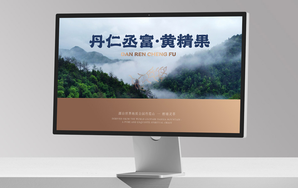 宏洛图|黄精果网页首页视觉,山水国风,品牌 VI 延展,高端产品宣传页