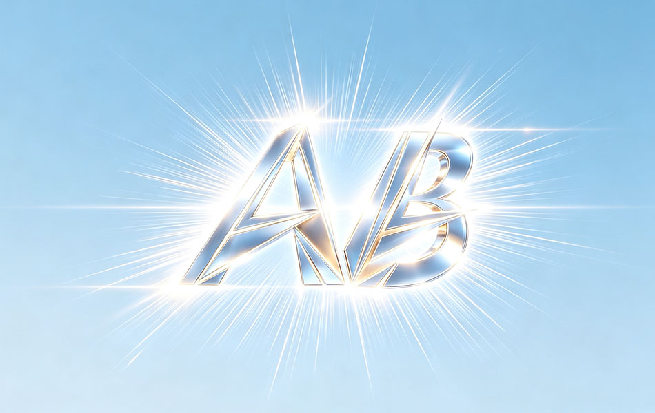 宏洛图|AB 品牌金属立体 LOGO,光效特效,品牌视觉形象设计