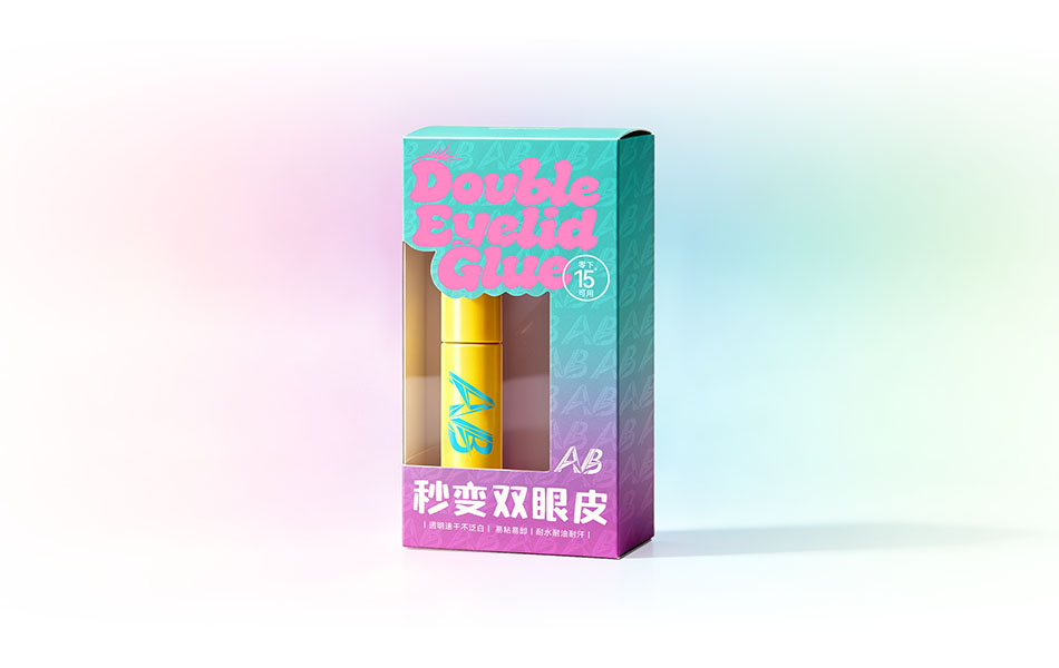 宏洛图|双眼皮胶水渐变开窗盒,渐变彩印,开窗展示盒包装创意