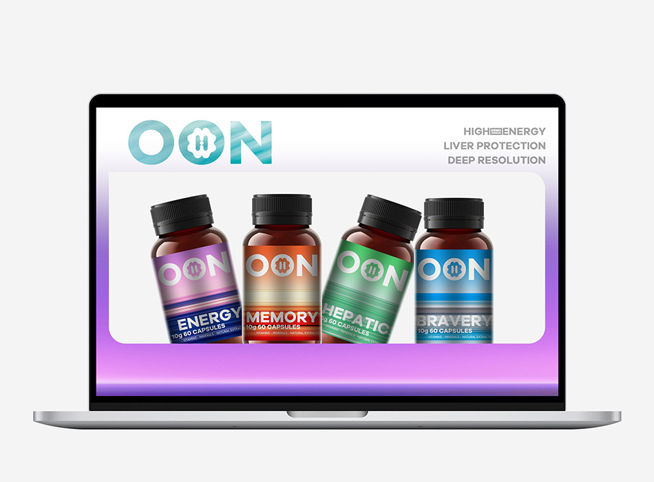 宏洛图 OON 保健品网页端品牌产品视觉版式设计