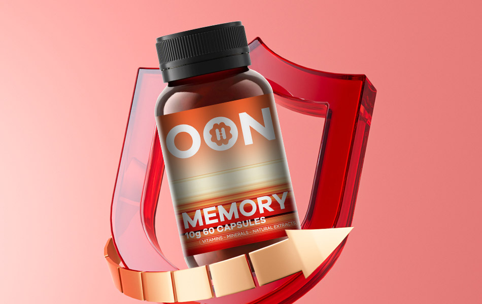 宏洛图|MEMORY 保健品包装创意,橙调瓶贴,结合 3D 视觉展示包装落地效果
