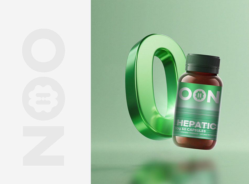 宏洛图|HEPATIC 胶囊保健品包装设计,绿色系标签,色彩区分产品线创意