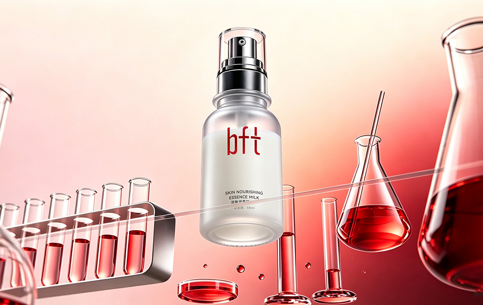 宏洛图｜bft 精华乳喷雾瓶，磨砂玻璃瓶，实验室科研风包装视觉创意