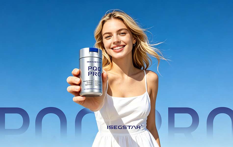 宏洛图|PQQ PRO 保健品人像场景,金属瓶罐,高端保健品包装落地展示