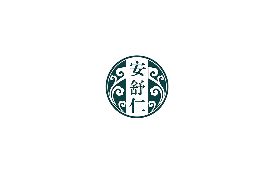 宏洛图|安舒仁品牌圆形国风 logo 设计,传统纹样字体标识创意
