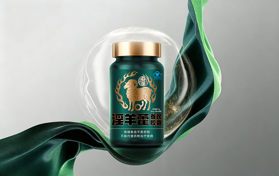 宏洛图|淫羊藿参芪胶囊绸缎质感,保健品包装高级视觉设计