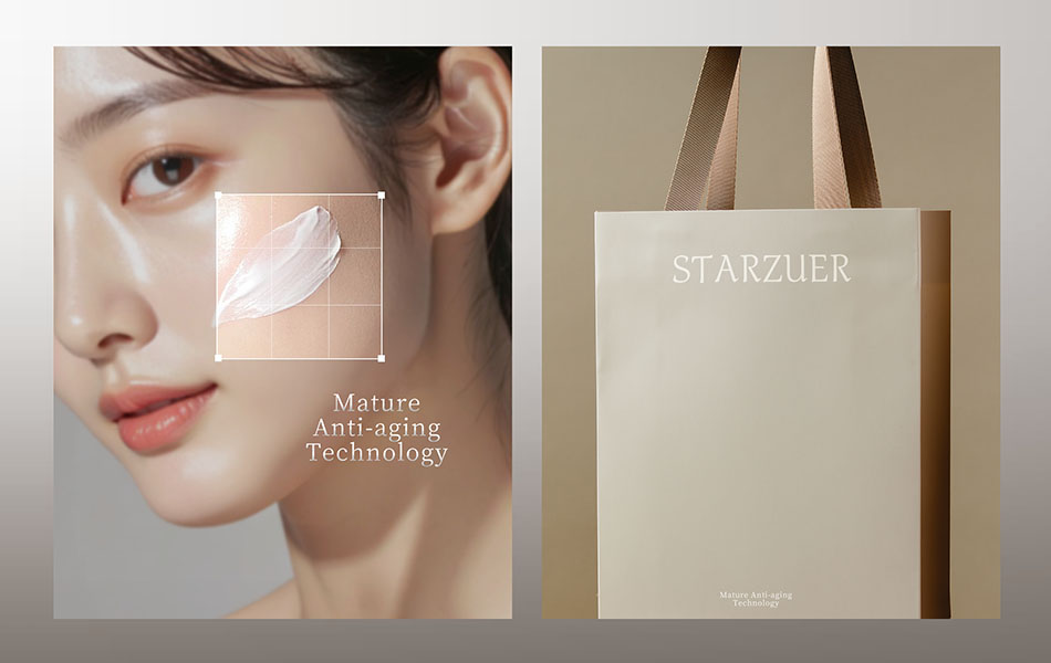 宏洛图作品：STARZUER 护肤面霜，抗老护肤视觉，品牌手提袋材质工艺设计