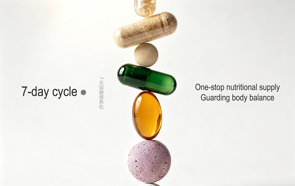 宏洛图作品|宏洛图 REVICYCLE7 天周期营养包,胶囊堆叠,周期营养包装理念