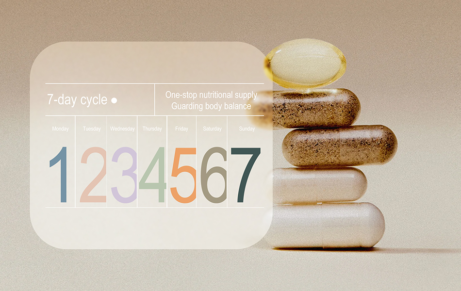 宏洛图作品|宏洛图 REVICYCLE 周期卡片,柔和配色,7 天循环营养包装理念